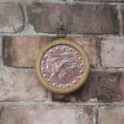 Small Pendant - Dragon - Copper/Oak