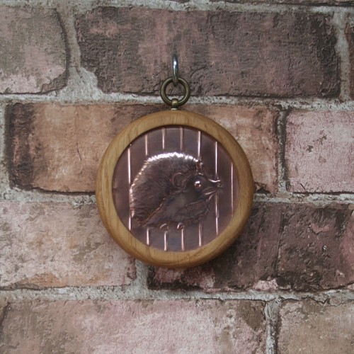 Small Pendant - Hedgehog - Copper/Oak