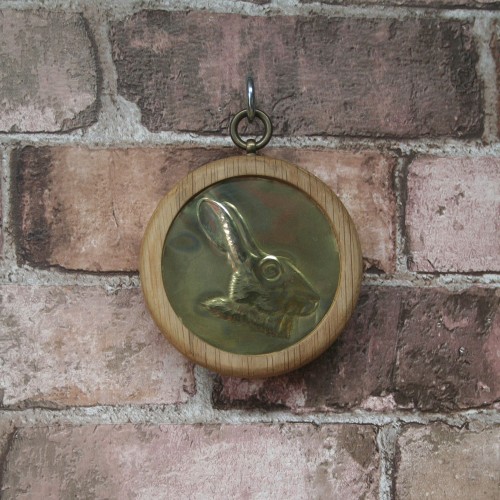 Small Pendant - Hare - Brass/Oak
